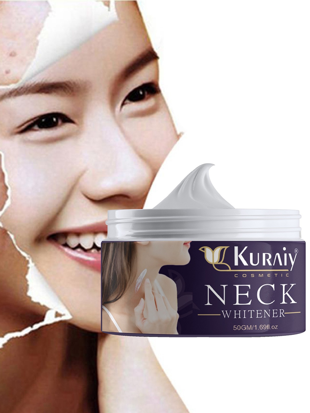 

KURAIY Cosmetics Neck Whitener Face Moisturiser - 50 g, Purple