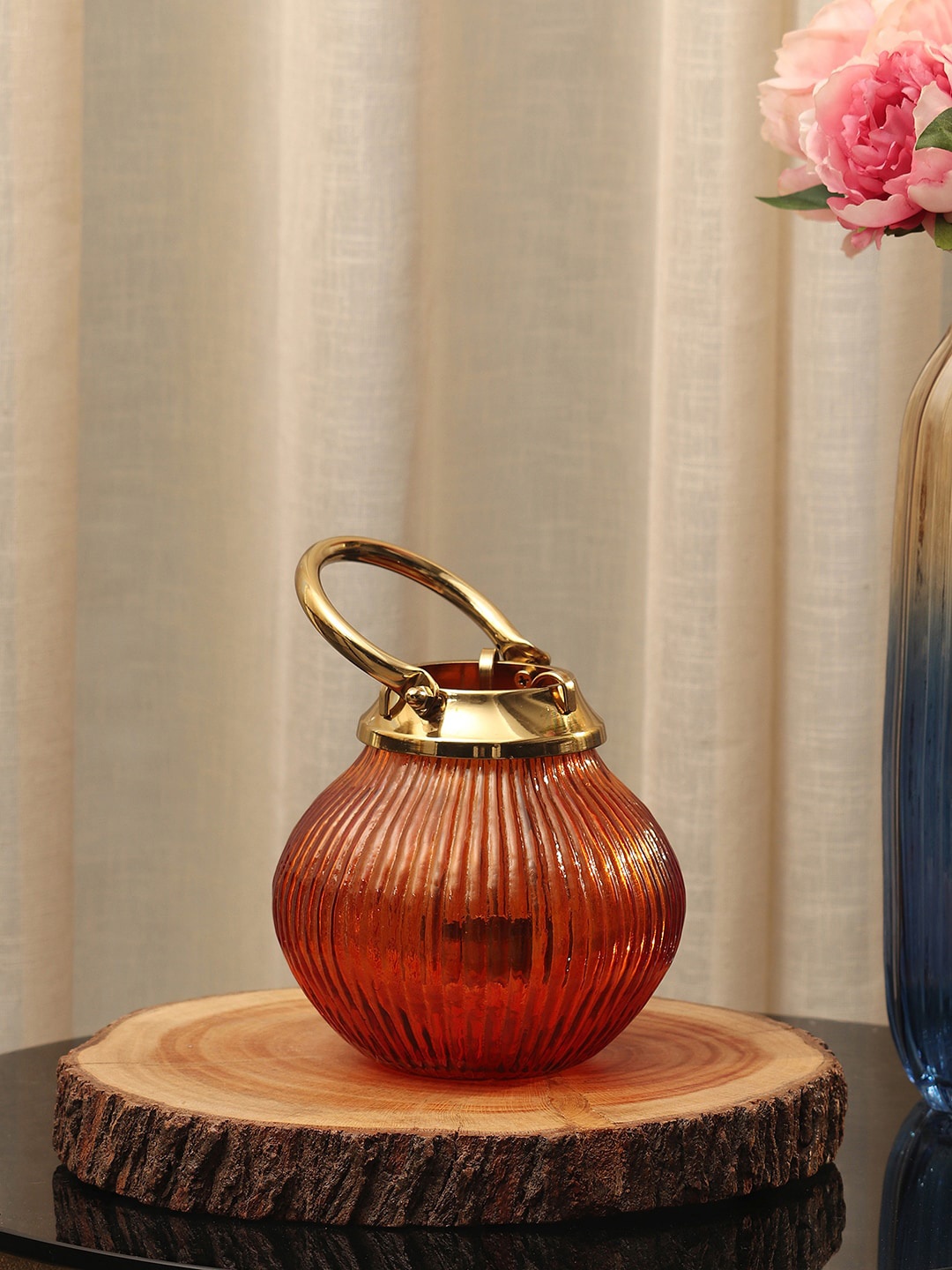 

Pure Home and Living Brown Textured Glass Tea Light Candle Holder