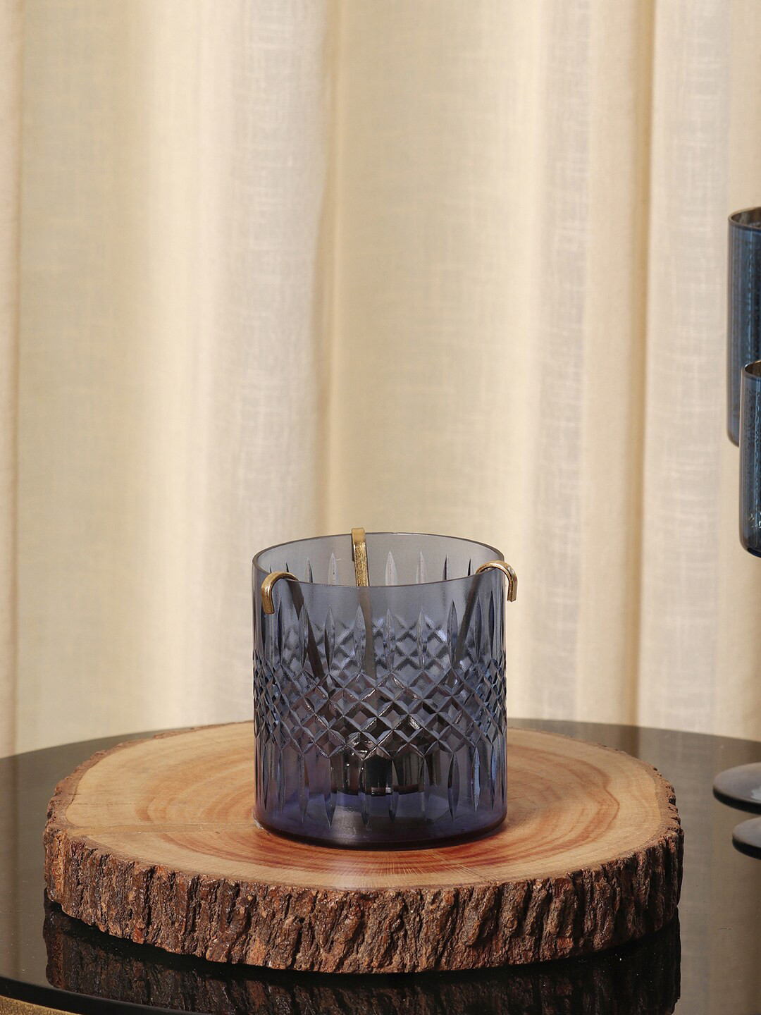 

Pure Home and Living Blue Textured Glass Tea Light Candle Hanger