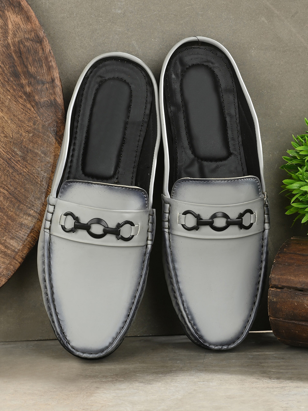 

MANSAMUSA Men Slip On Formal Loafers, Grey