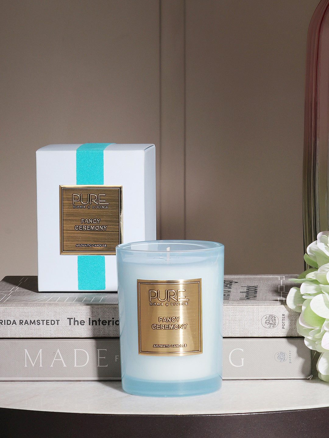 

Pure Home and Living Blue Fancy Ceremony Scented Candle Glass Jar