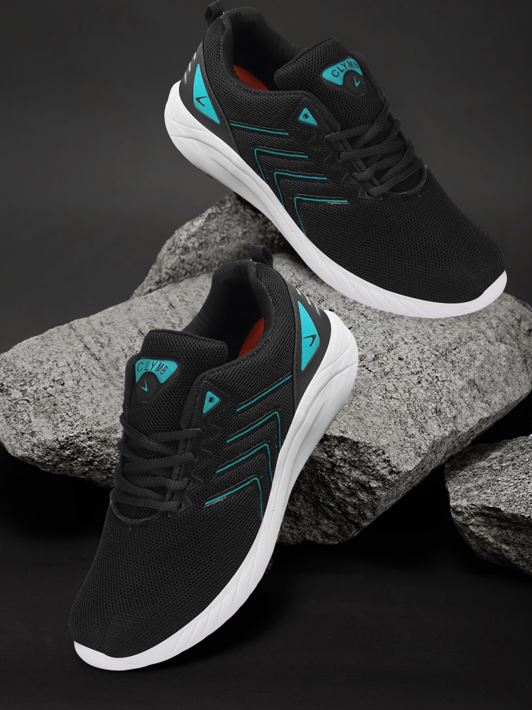 

CLYMB Men Mesh Running Non-Marking Sports Shoes, Black