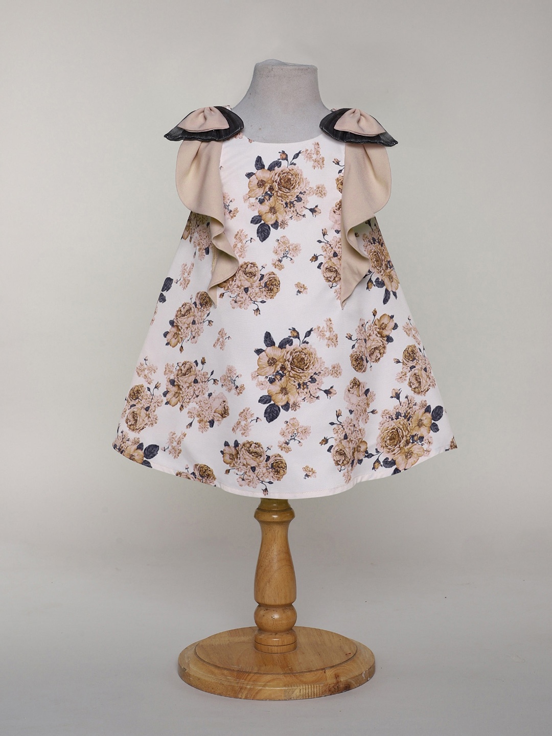 

MANY FROCKS & Girls Floral Printed A-Line Dress, White