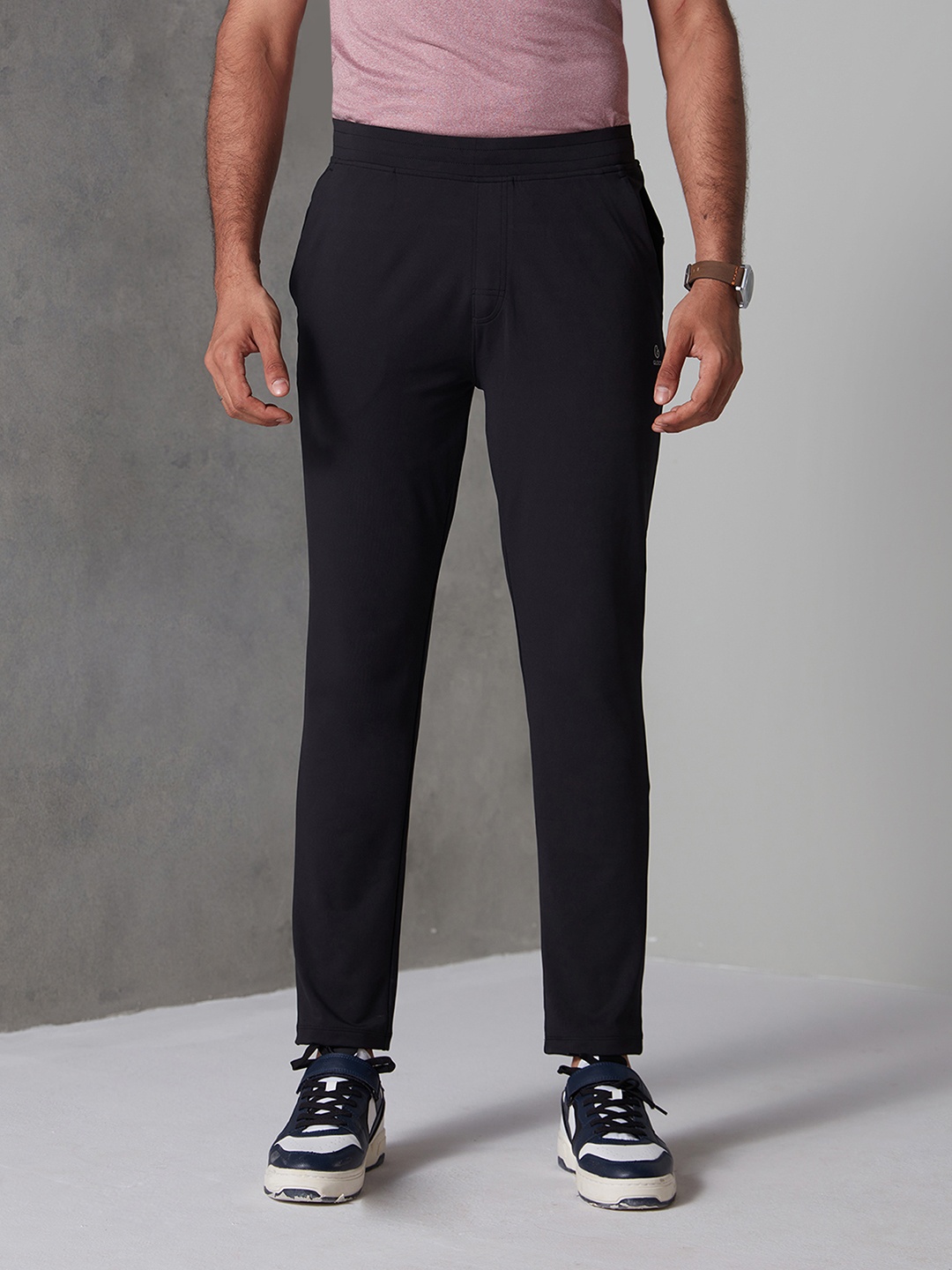 

Gloot SliSlim-Fit Anti-Odour Sports Track Pants with Smart Zip pocket, Black