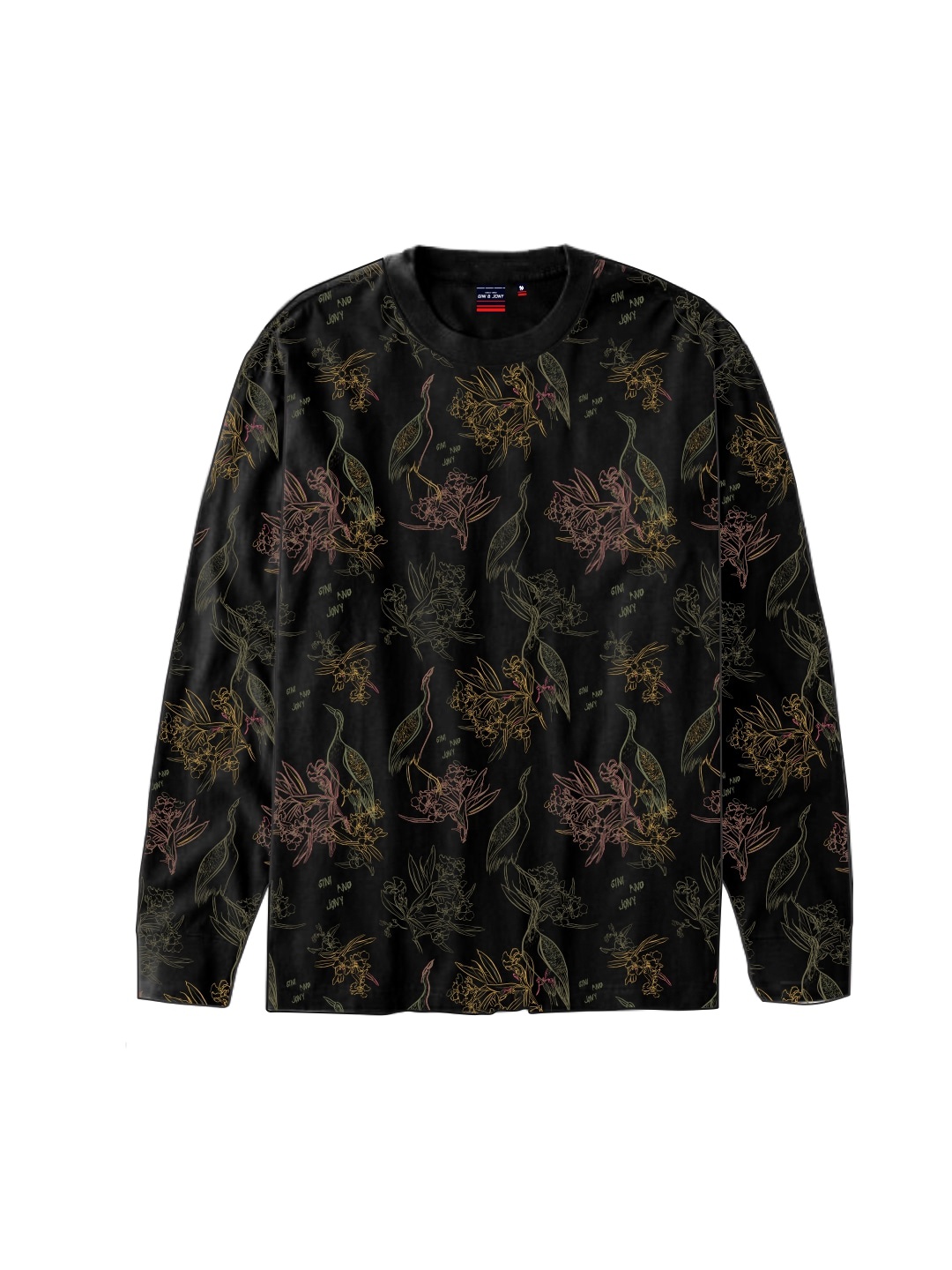 

Gini and Jony Infant Boys Floral Printed Cotton T-shirt, Black