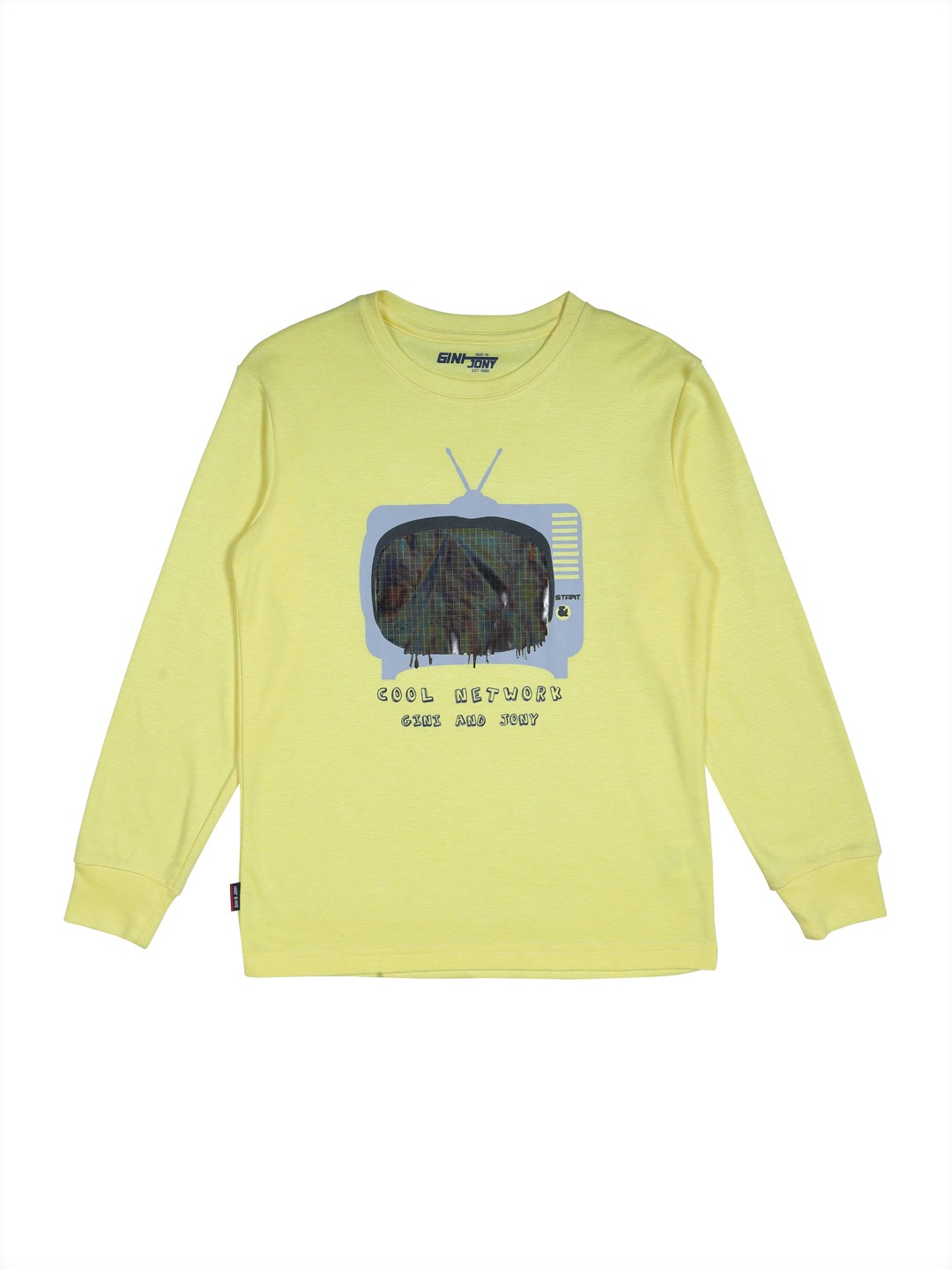 

Gini and Jony Infant Boys Graphic Printed Cotton T-shirt, Yellow
