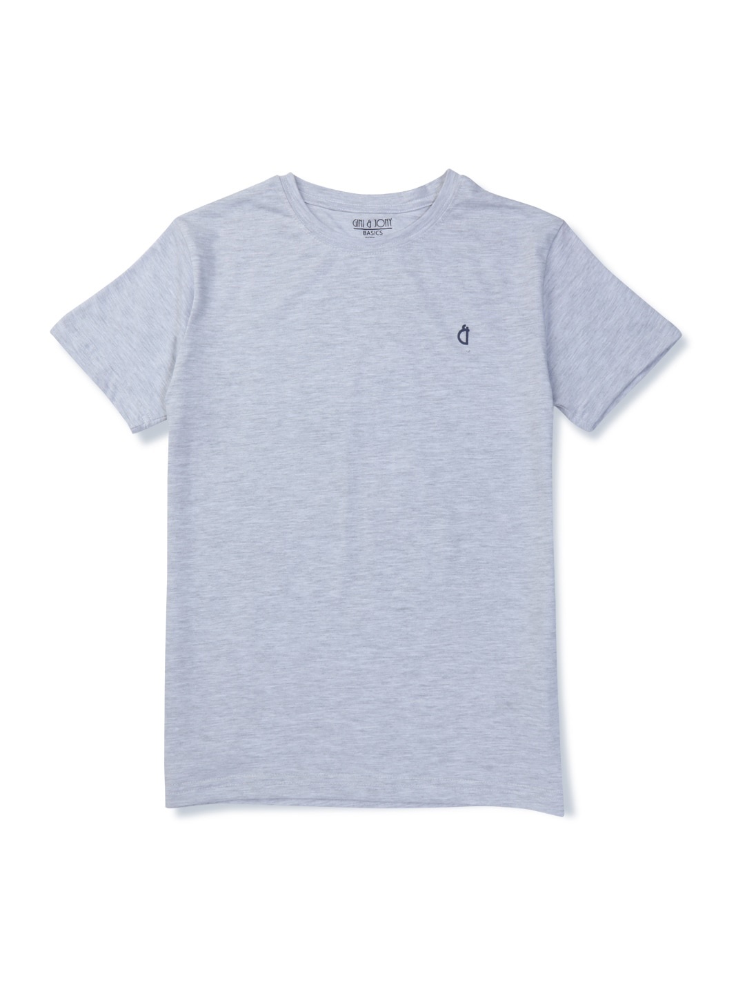 

Gini and Jony Boys Round Neck Cotton T-shirt, Grey