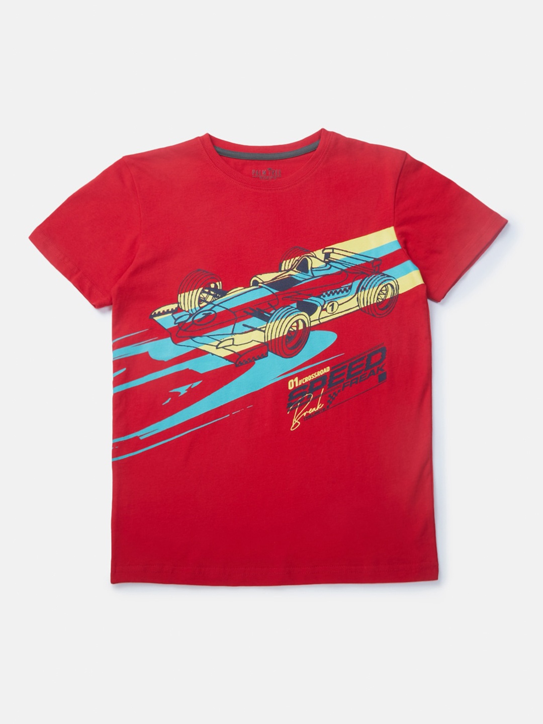 

Gini and Jony Boys Graphic Printed Cotton T-shirt, Red