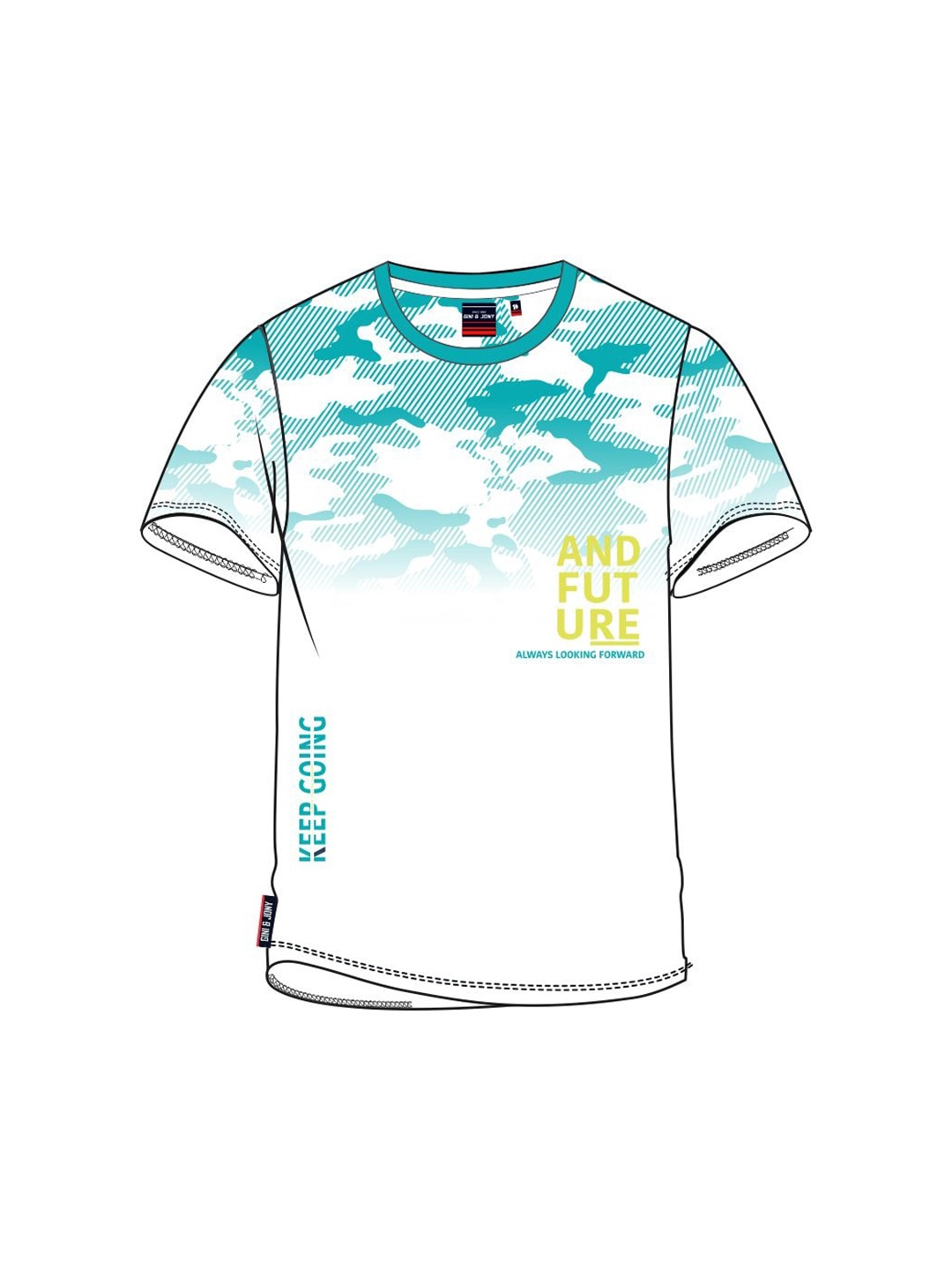 

Gini and Jony Boys Printed Cotton T-shirt, White