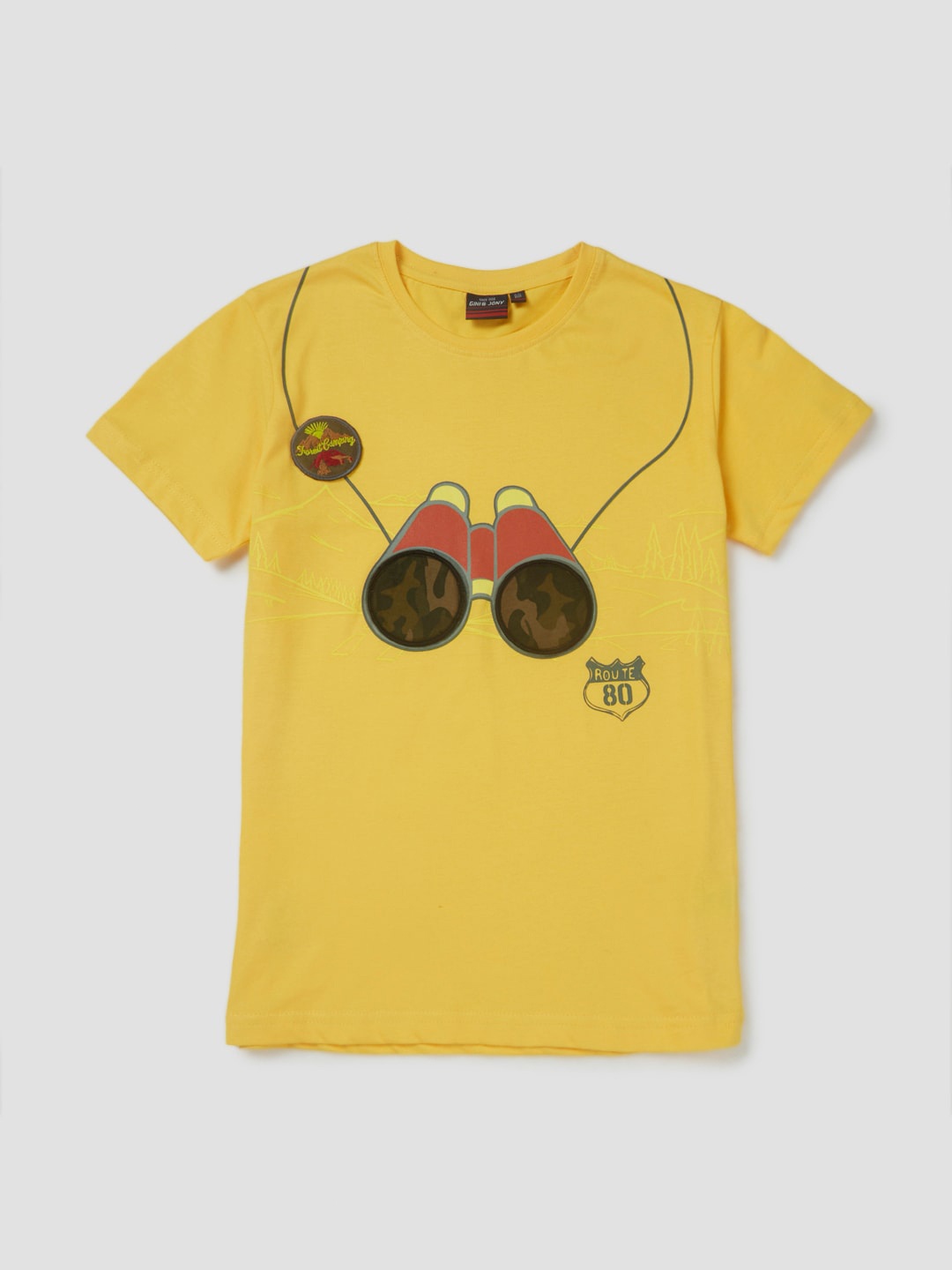 

Gini and Jony Boys Graphic Printed Cotton T-shirt, Yellow
