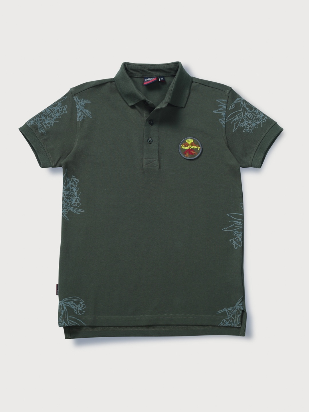 

Gini and Jony Boys Polo Collar Cotton T-shirt, Olive