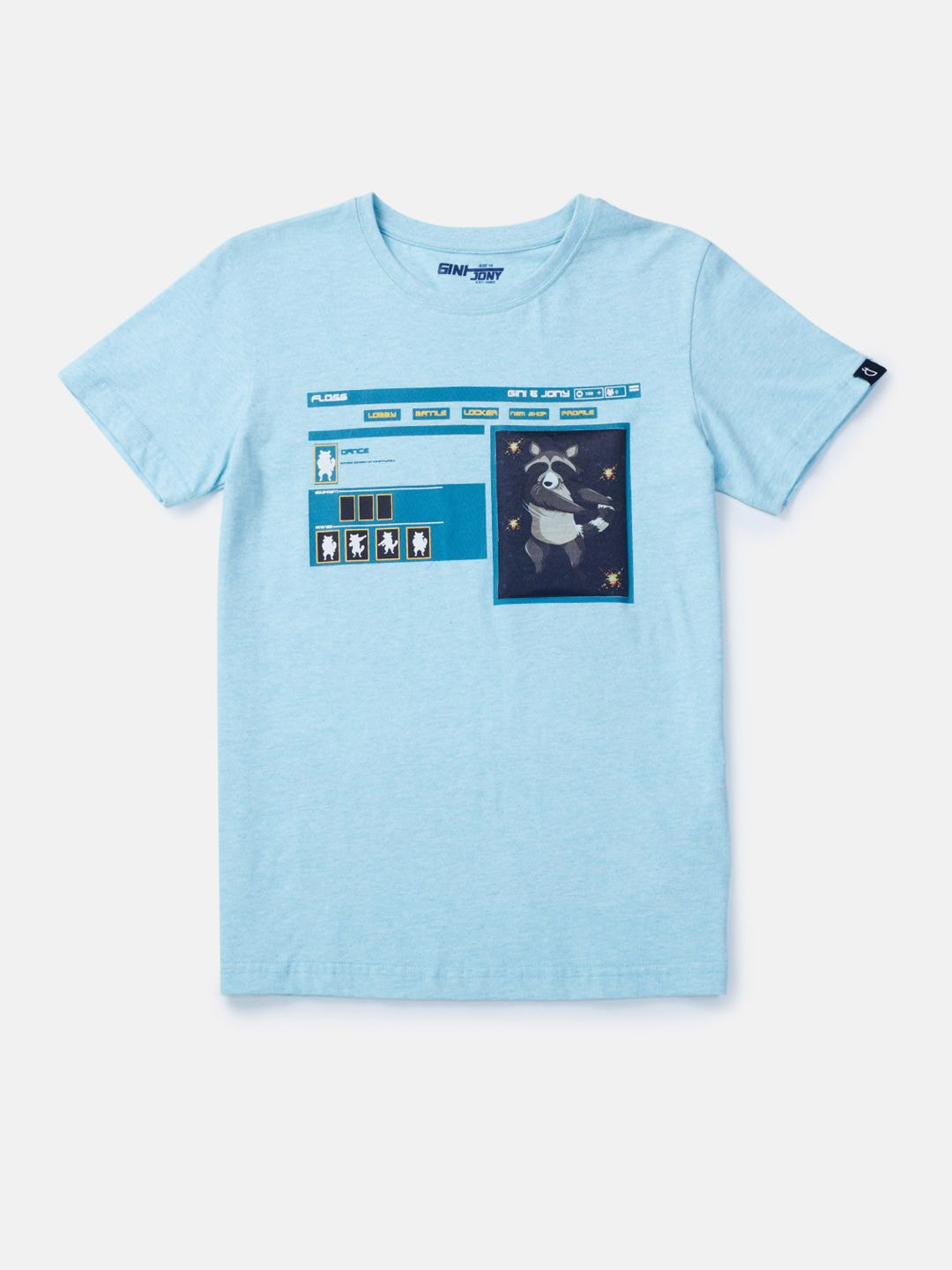 

Gini and Jony Boys Graphic Printed Cotton T-Shirt, Blue