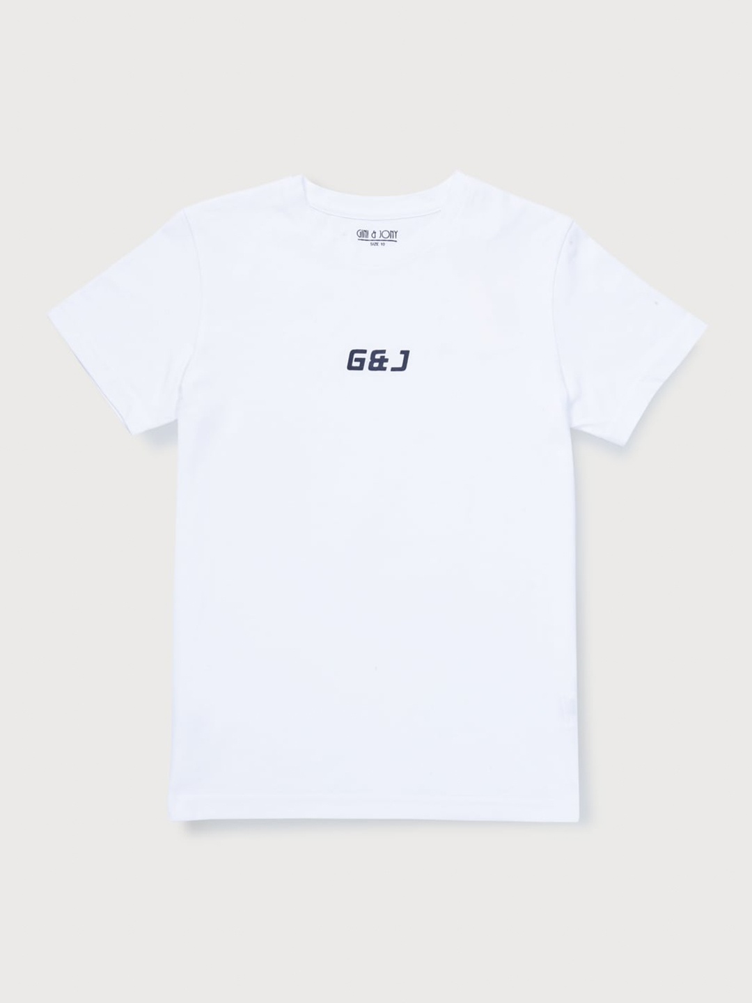 

Gini and Jony Boys Brand Logo Printed Cotton T-shirt, White