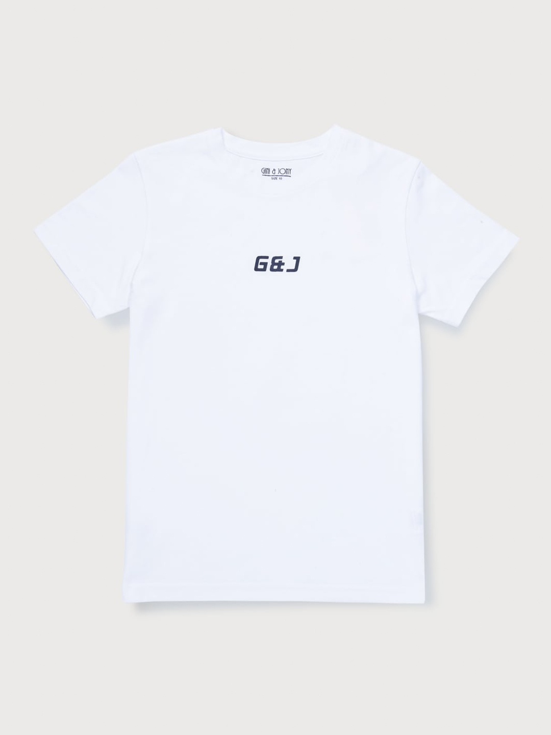 

Gini and Jony Boys Brand Logo Printed Cotton T-shirt, White