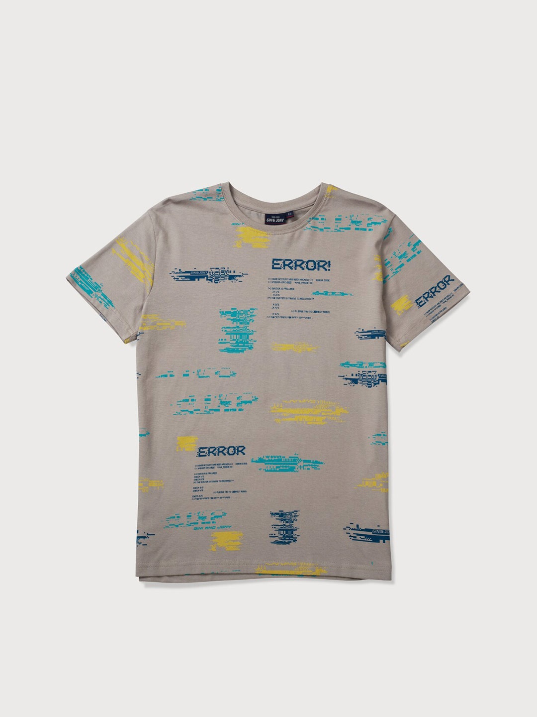 

Gini and Jony Infant Boys Typography Printed Cotton T-shirt, Grey