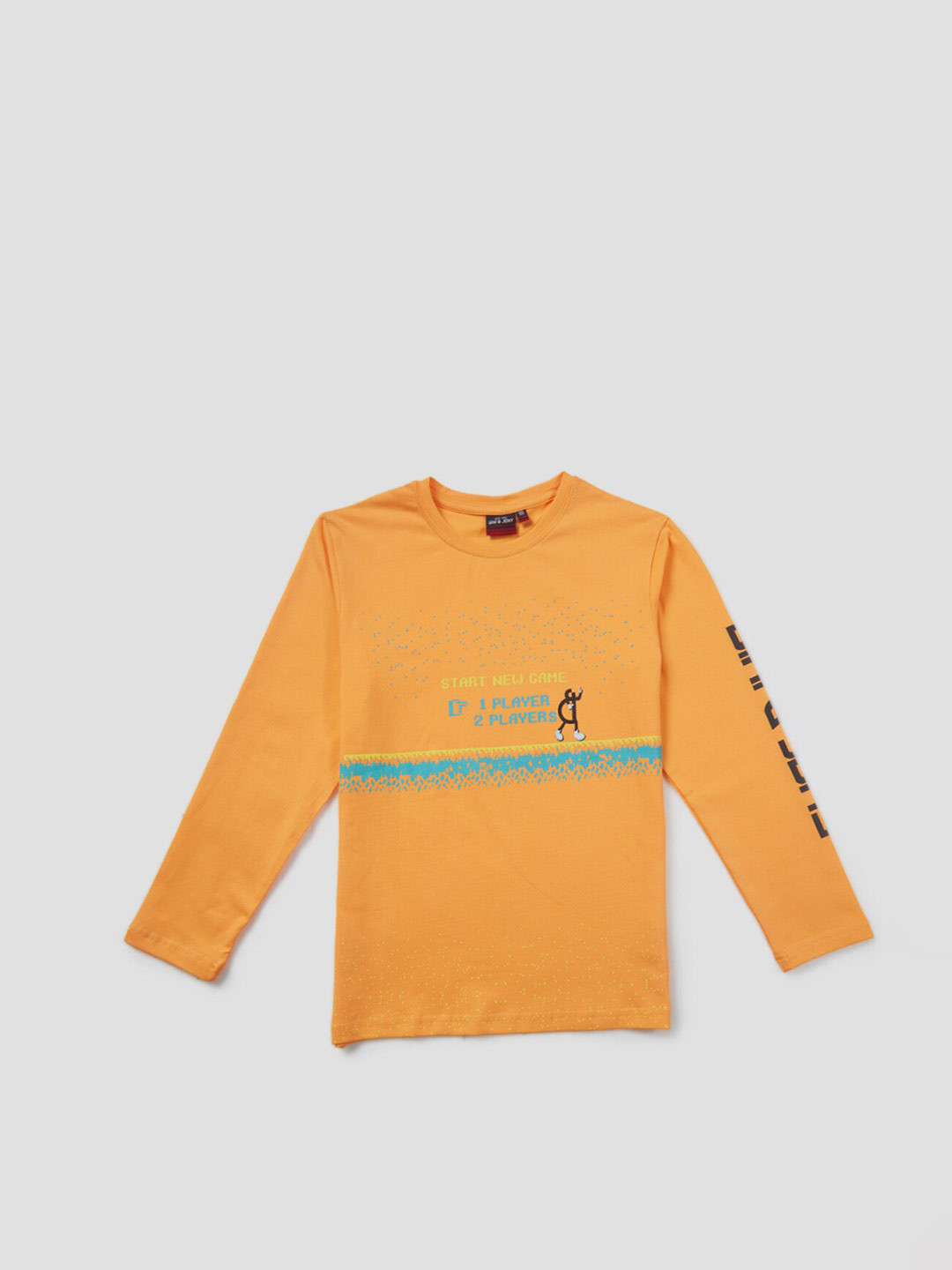 

Gini and Jony Boys Typography Printed Cotton T-shirt, Yellow