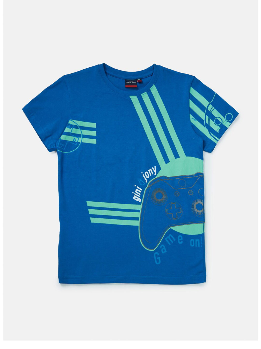 

Gini and Jony Infant Boys Graphic Printed Cotton T-shirt, Blue