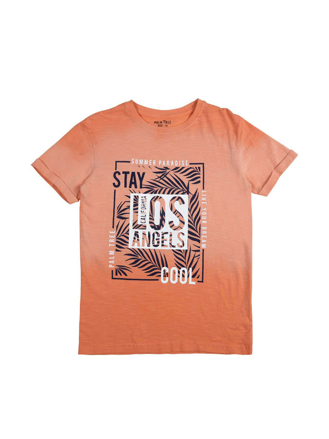 

Gini and Jony Boys Typography Printed Cotton T-shirt, Orange