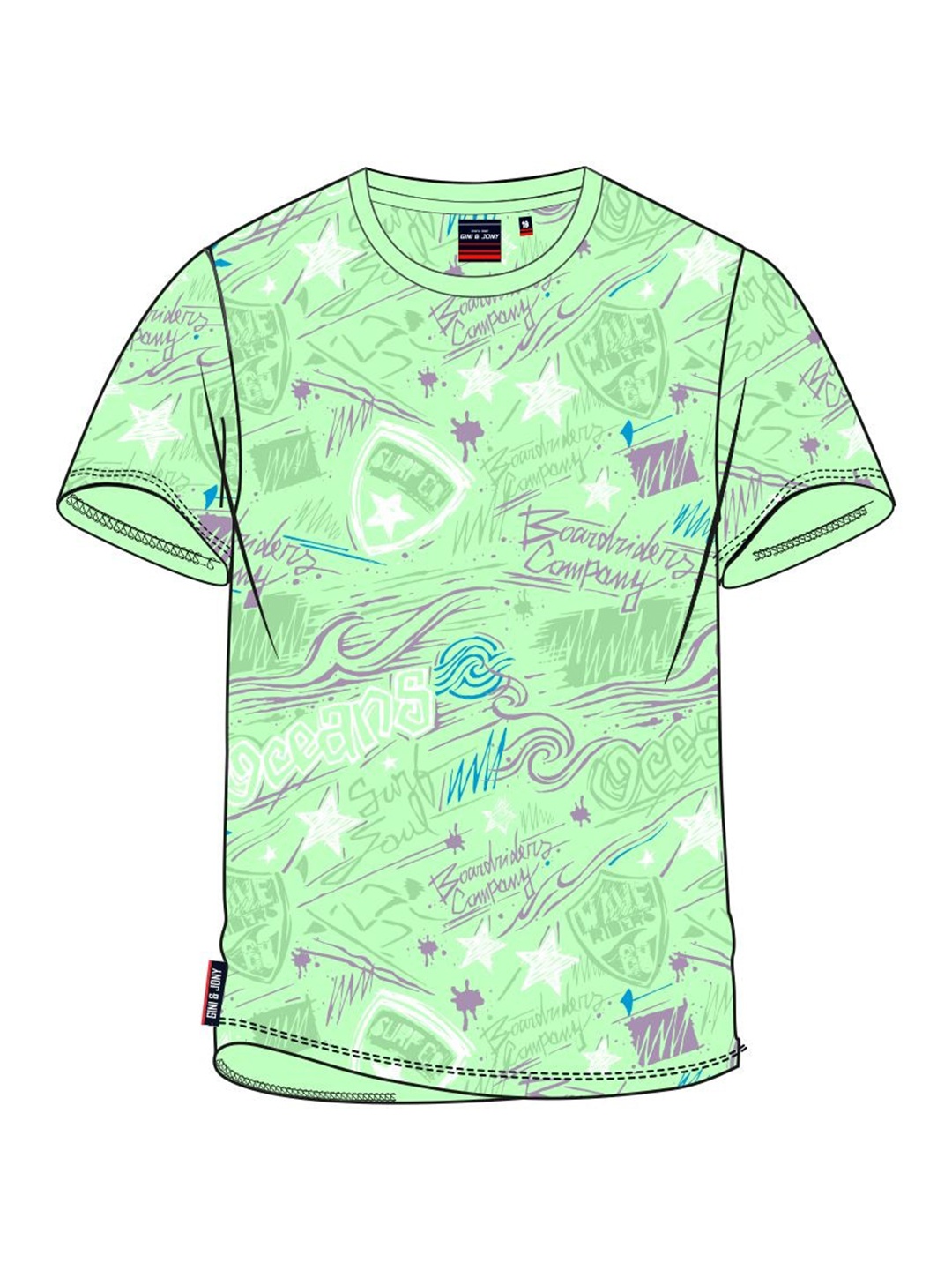 

Gini and Jony Infant Boys Graphic Printed Cotton T-shirt, Green