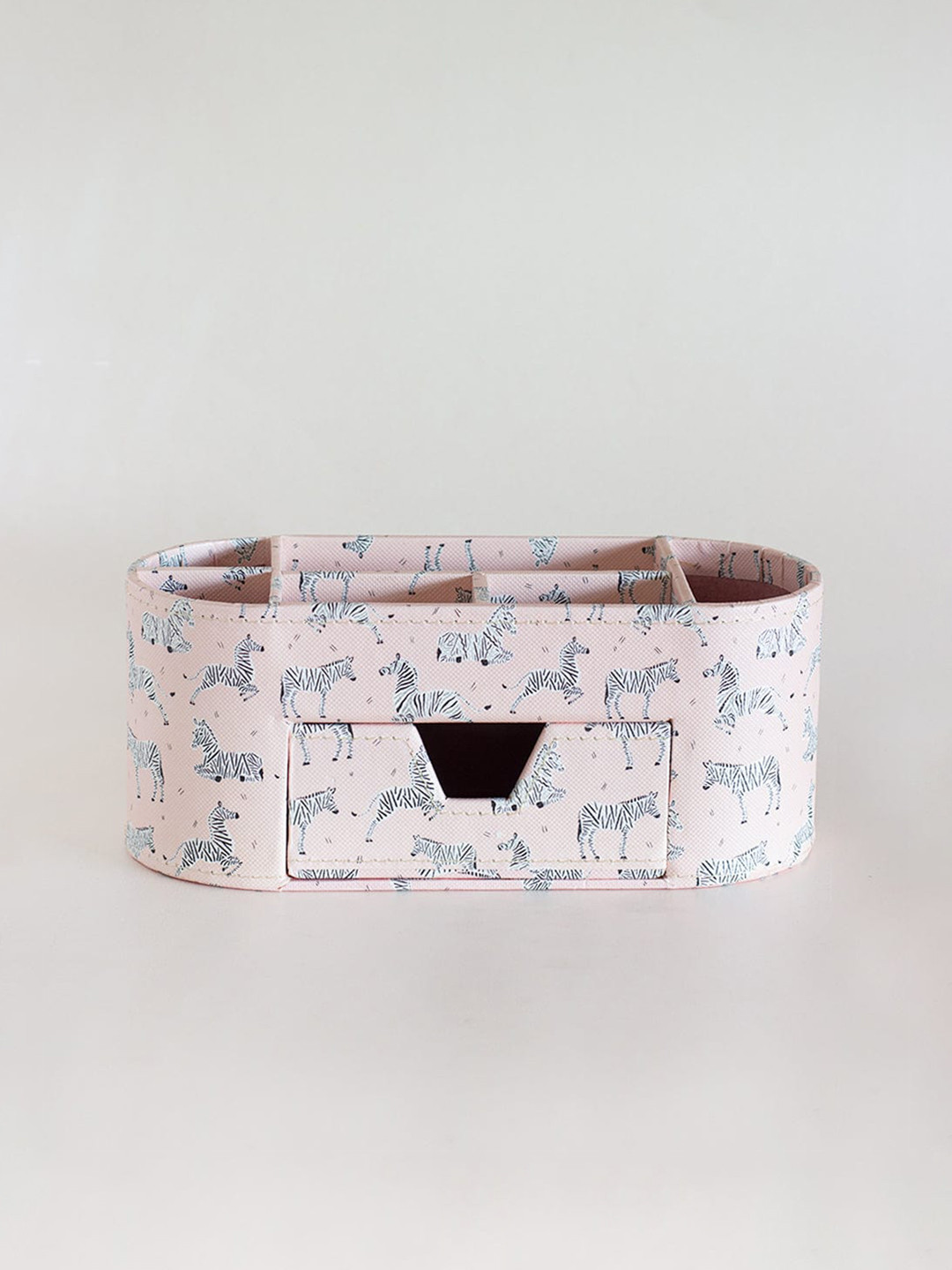 

The Wishing Chair Pearlised Paper Pink & Black Safari Printed 7 in 1 Desk Organiser