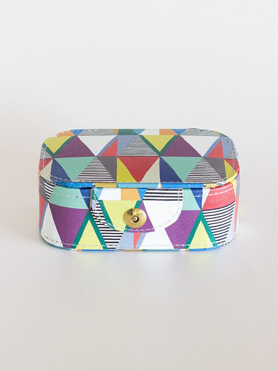 

The Wishing Chair Pearlised Paper White & Purple Kaleidoscope Printed Jewellery Box