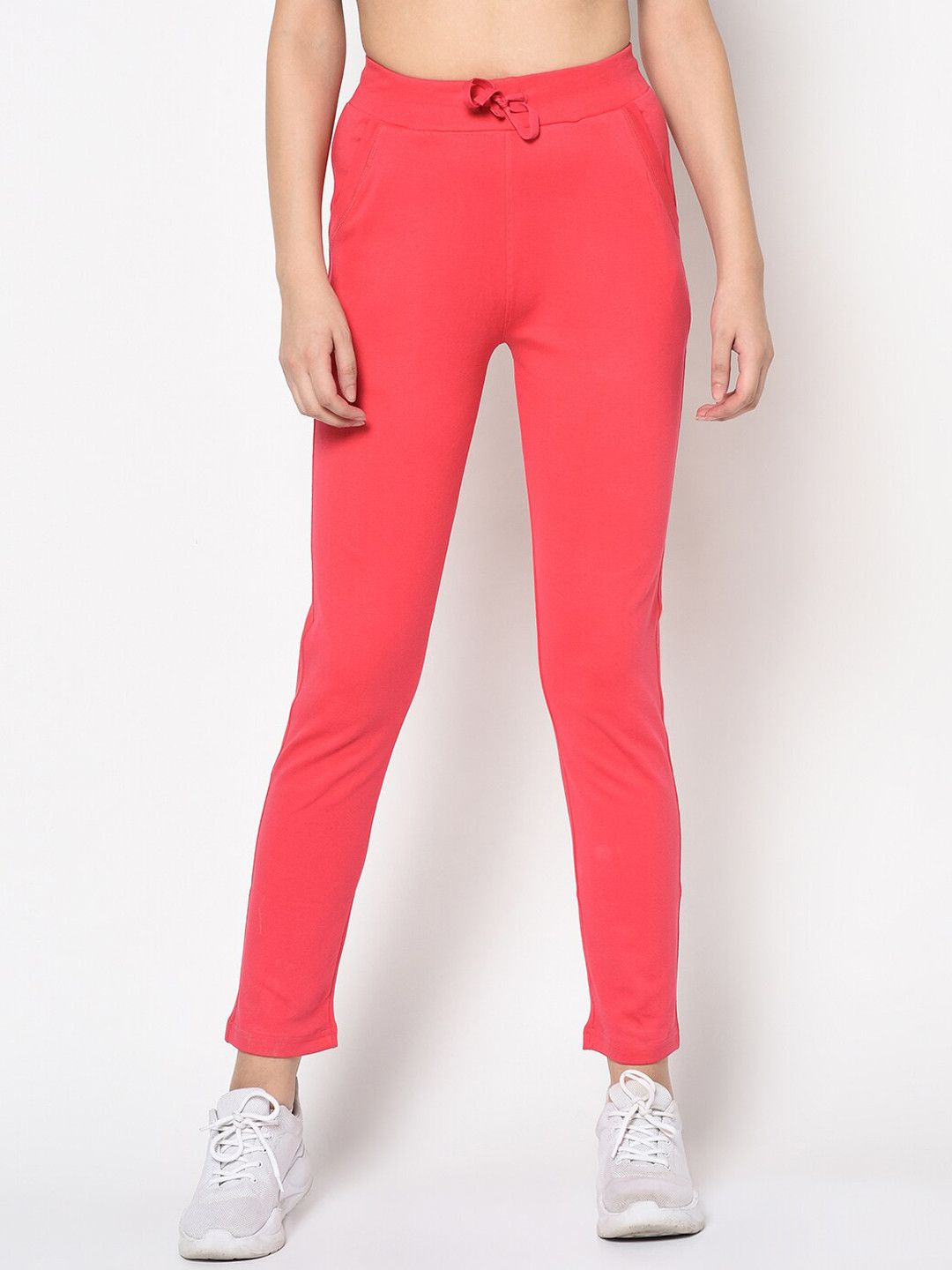 

FEMEA Mid-Rise Slim-Fit Track Pants, Rose