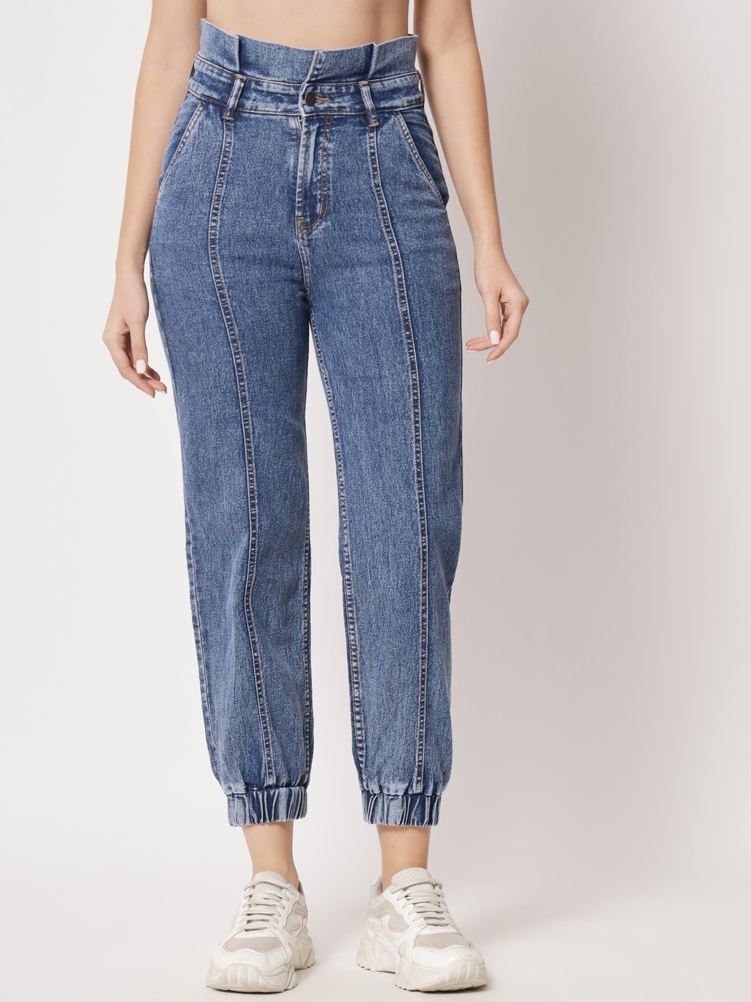 

River Of Design Jeans Women High-Rise Cotton Joggers, Blue