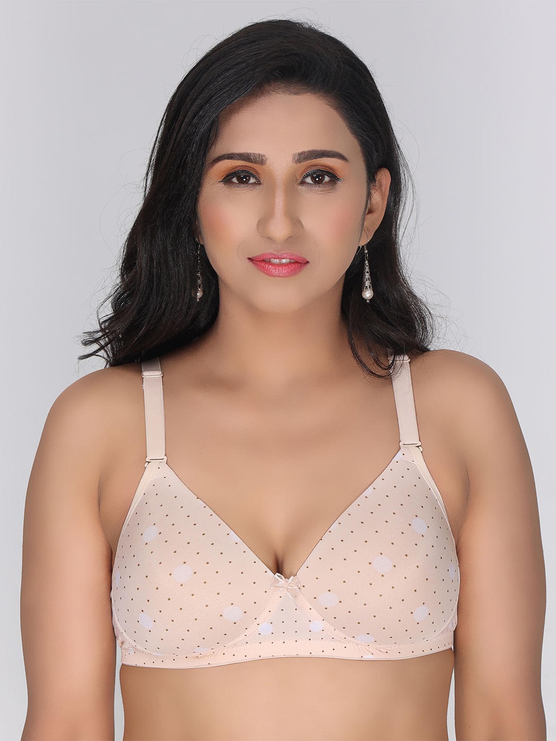 

Innocence Printed Lightly Padded Non-Wired All Day Comfort Everyday Bra, Peach