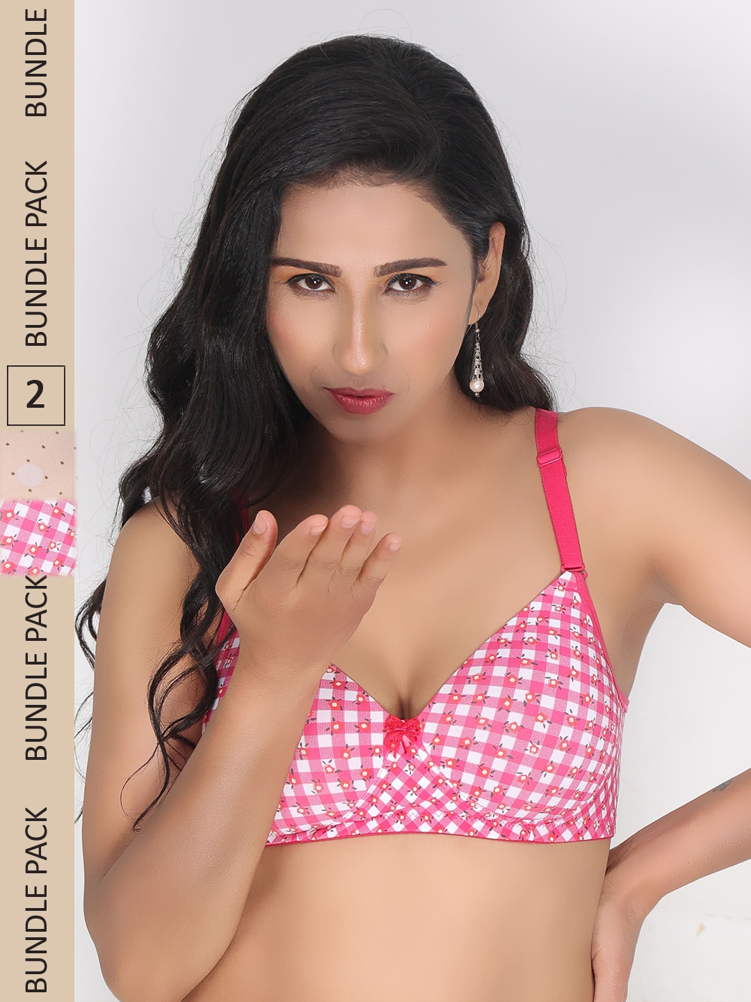 

Innocence Pack Of 2 Printed Lightly Padded Non-Wired Everyday Bra, Fuchsia