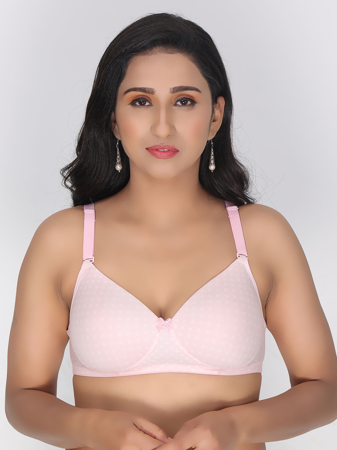 

Innocence Printed Every day Lightly Padded Bra, Pink