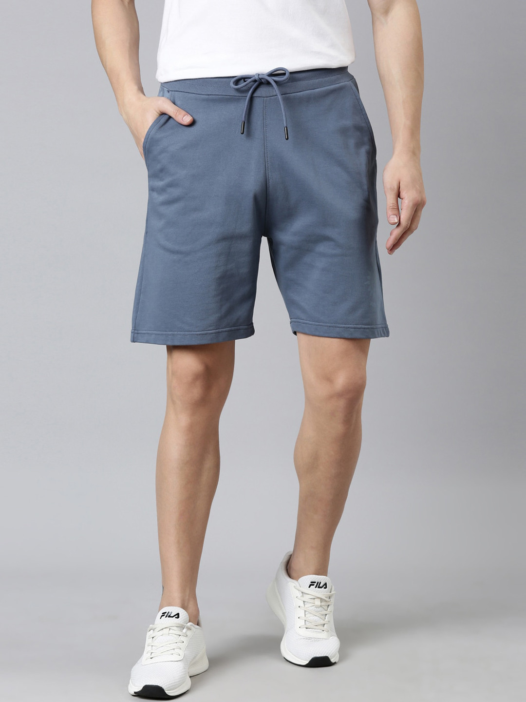

FILA Men Cotton Sports Shorts, Grey