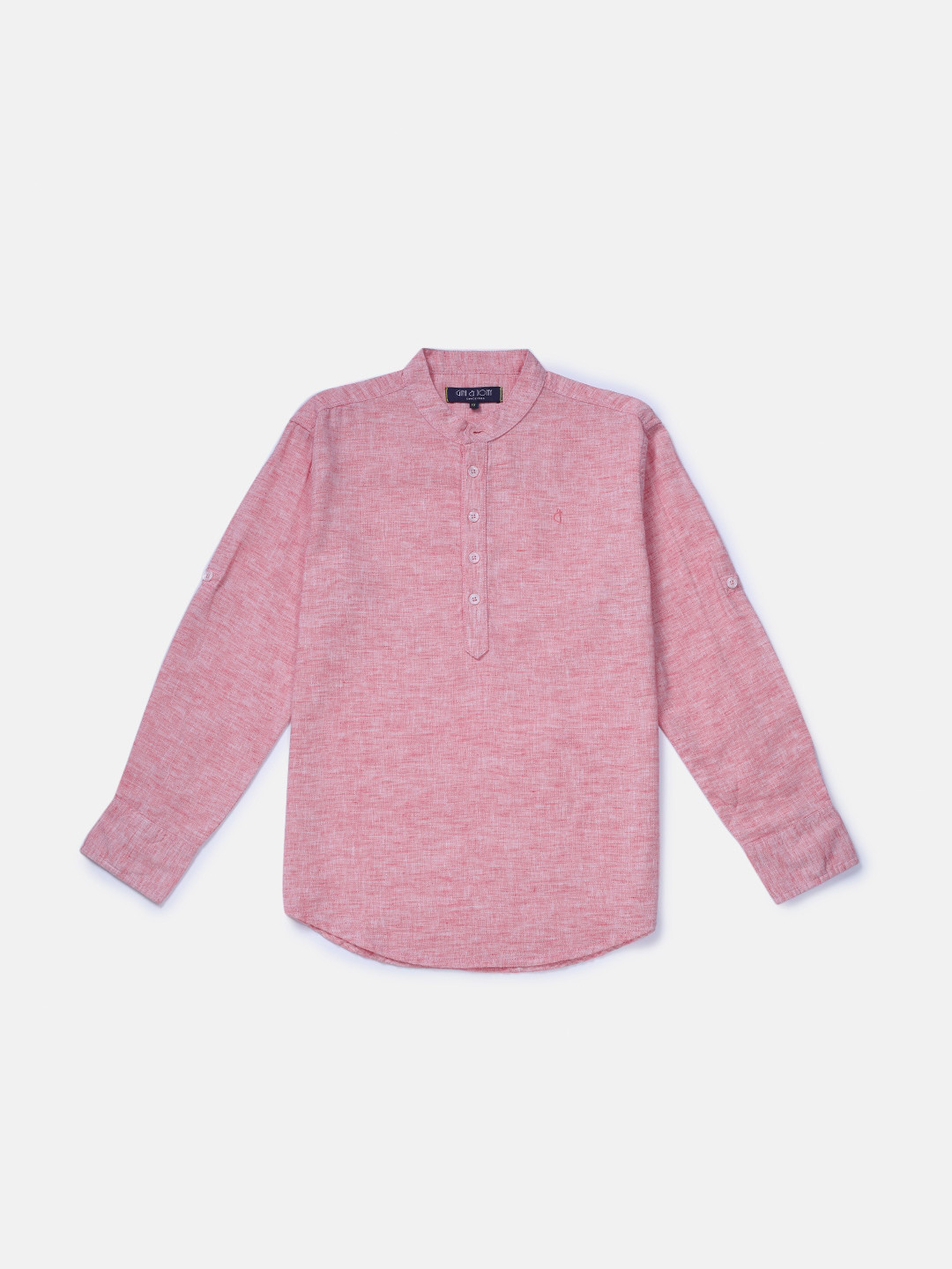 

Gini and Jony Infants Boys Mandarin Collar Linen Casual Shirt, Pink