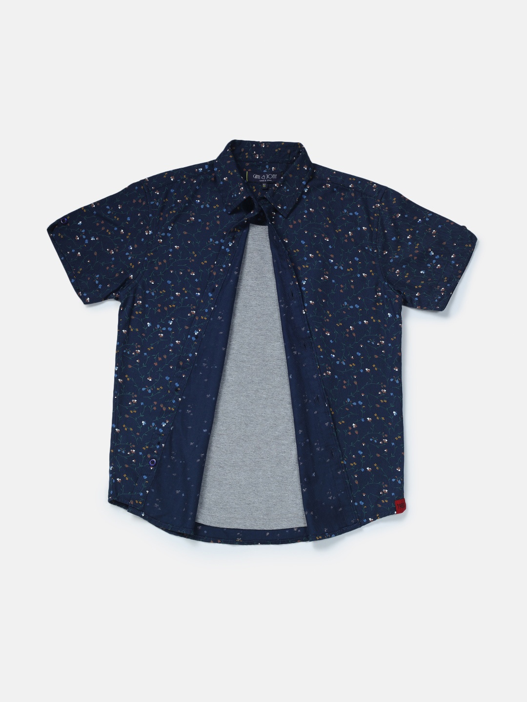 

Gini and Jony Boys Printed Cotton Casual Shirt, Navy blue