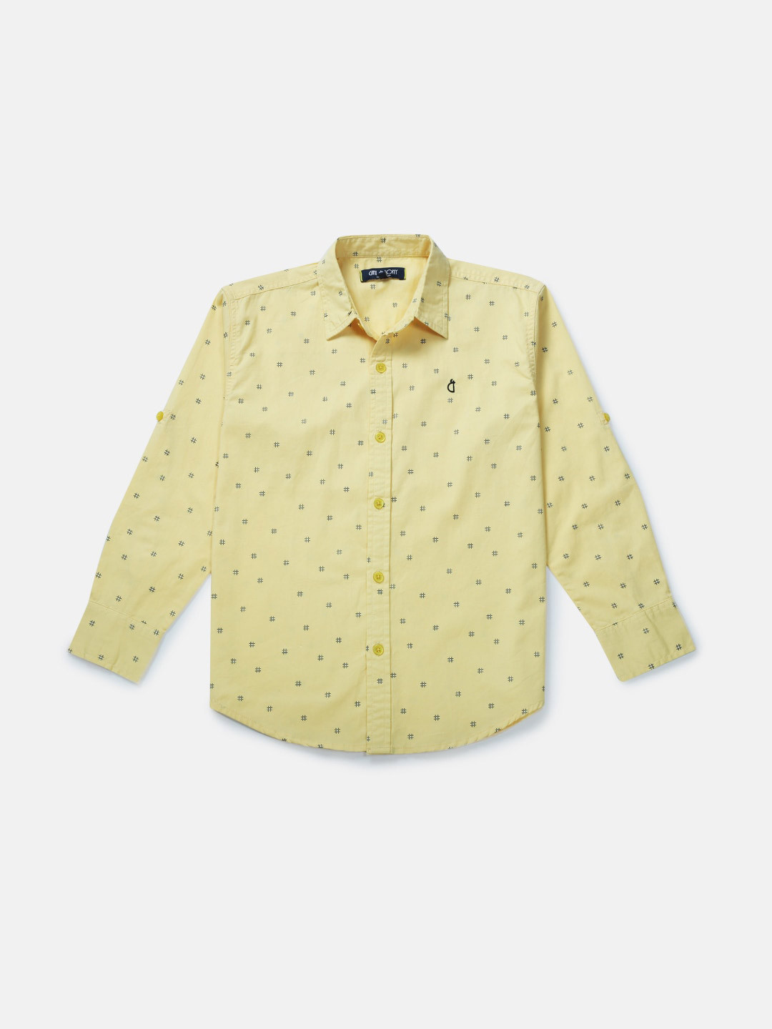 

Gini and Jony Infants Boys Printed Casual Cotton Shirt, Yellow