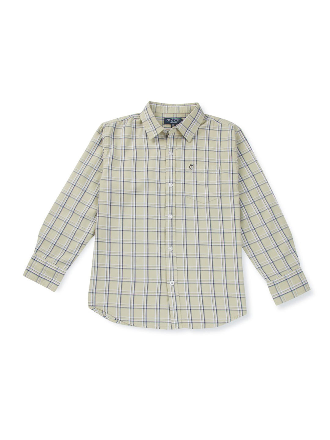 

Gini and Jony Boys Cotton Checked Casual Shirt, Olive