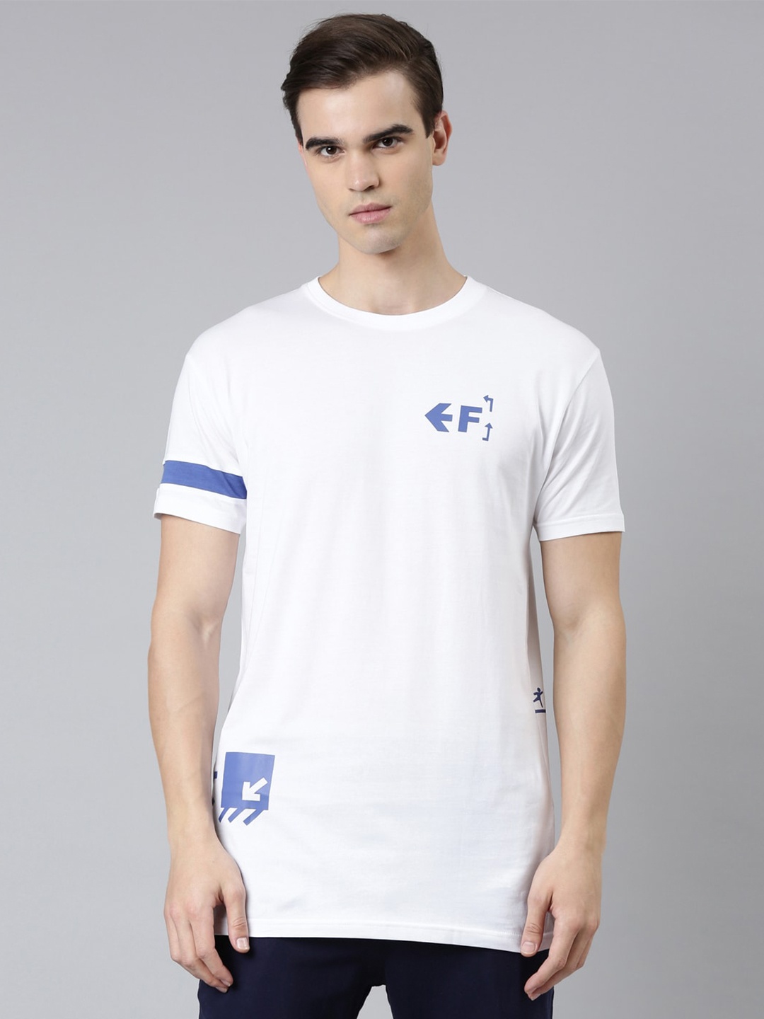 

FILA Men Graphic Printed Cotton T-shirt, White
