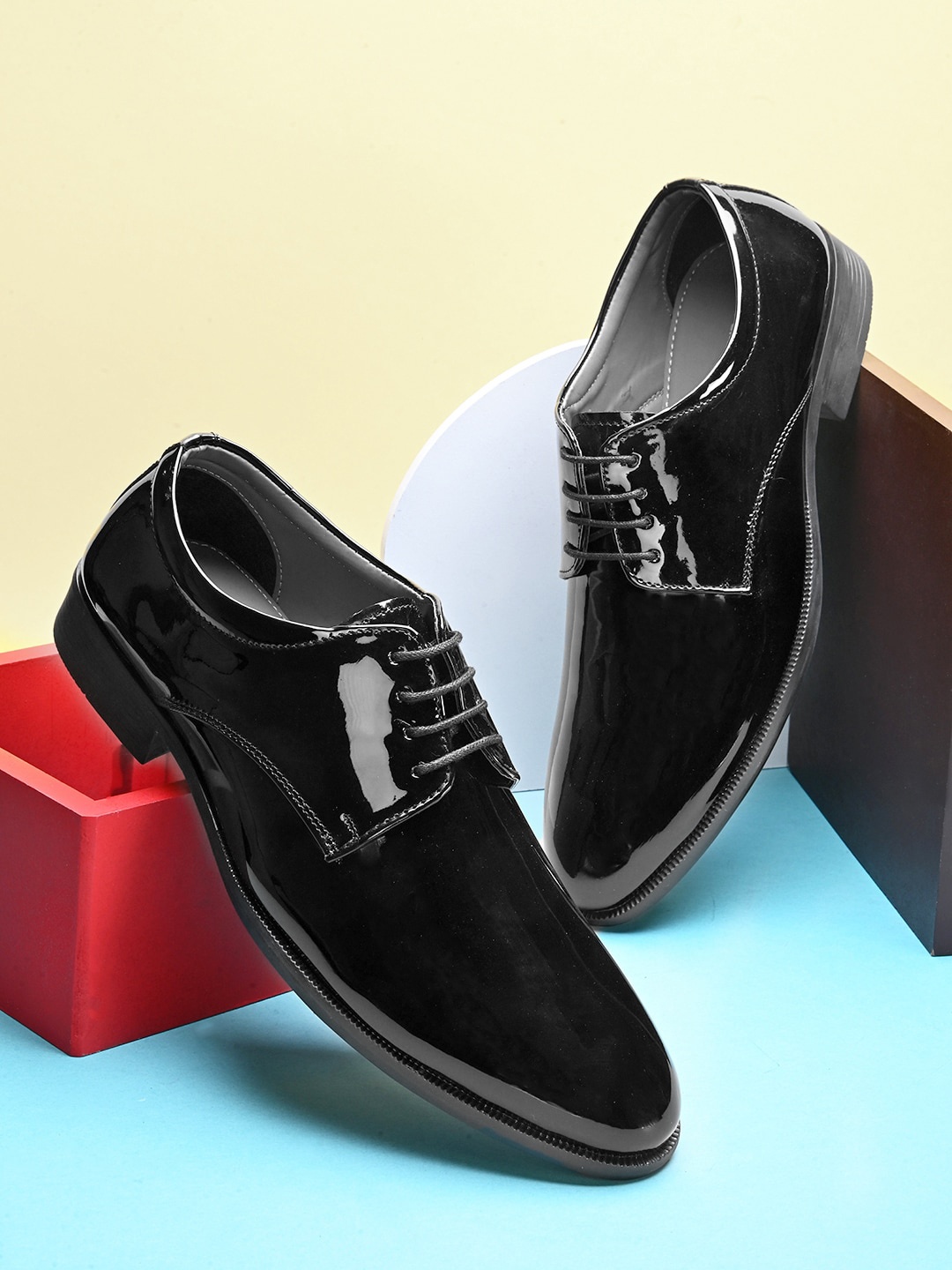 

Fentacia Men Synthetic Lace-Up Formal Derbys, Black