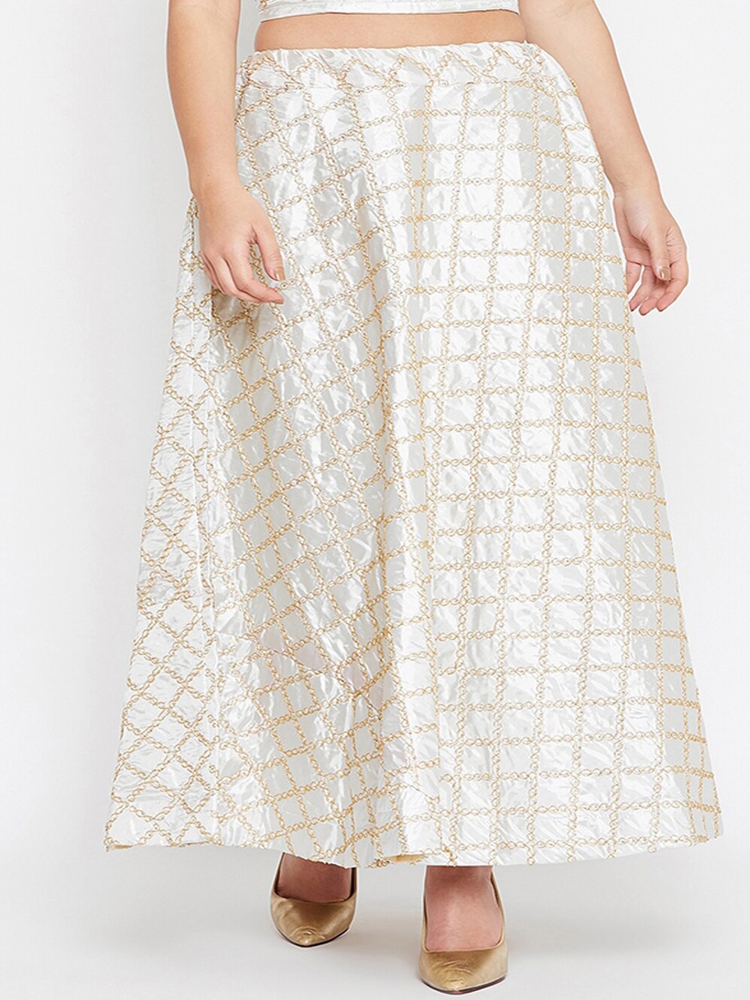 

TULIP 21 Embellished Flared Maxi Skirt, Silver