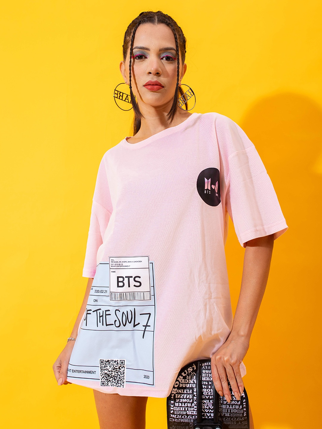 

Stylecast X Hersheinbox Women Printed Pure Cotton T-shirt, Pink
