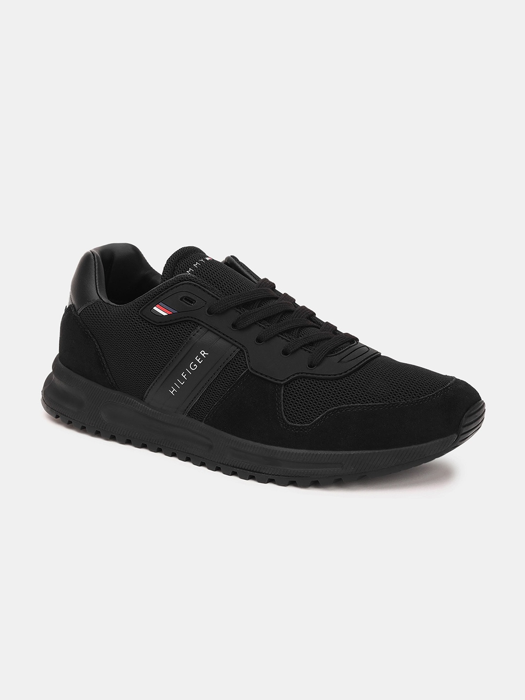 

Tommy Hilfiger Men Leather Lace-Ups Sneakers, Black