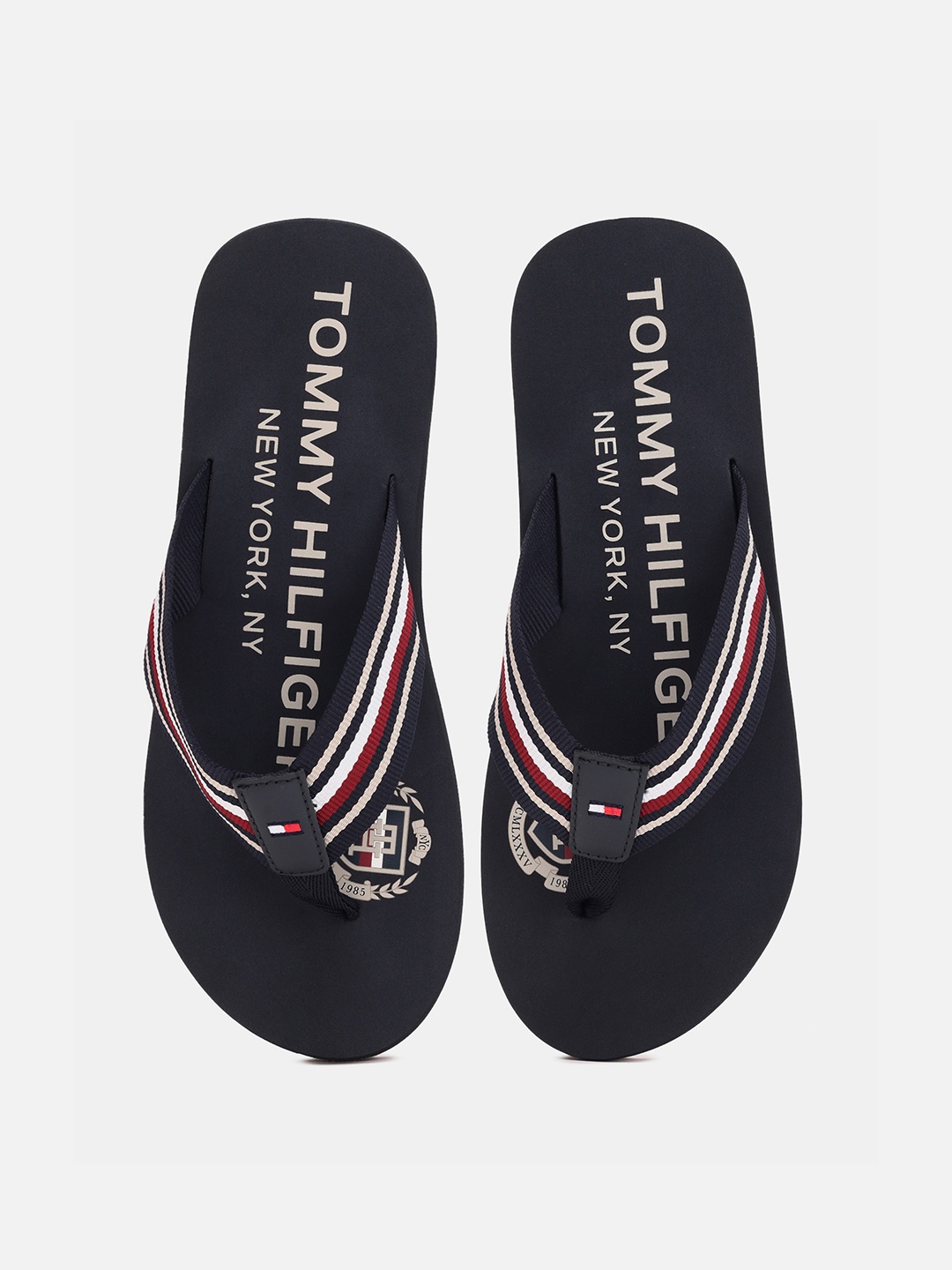 

Tommy Hilfiger Men Printed Typography Thong Flip-Flops, Black