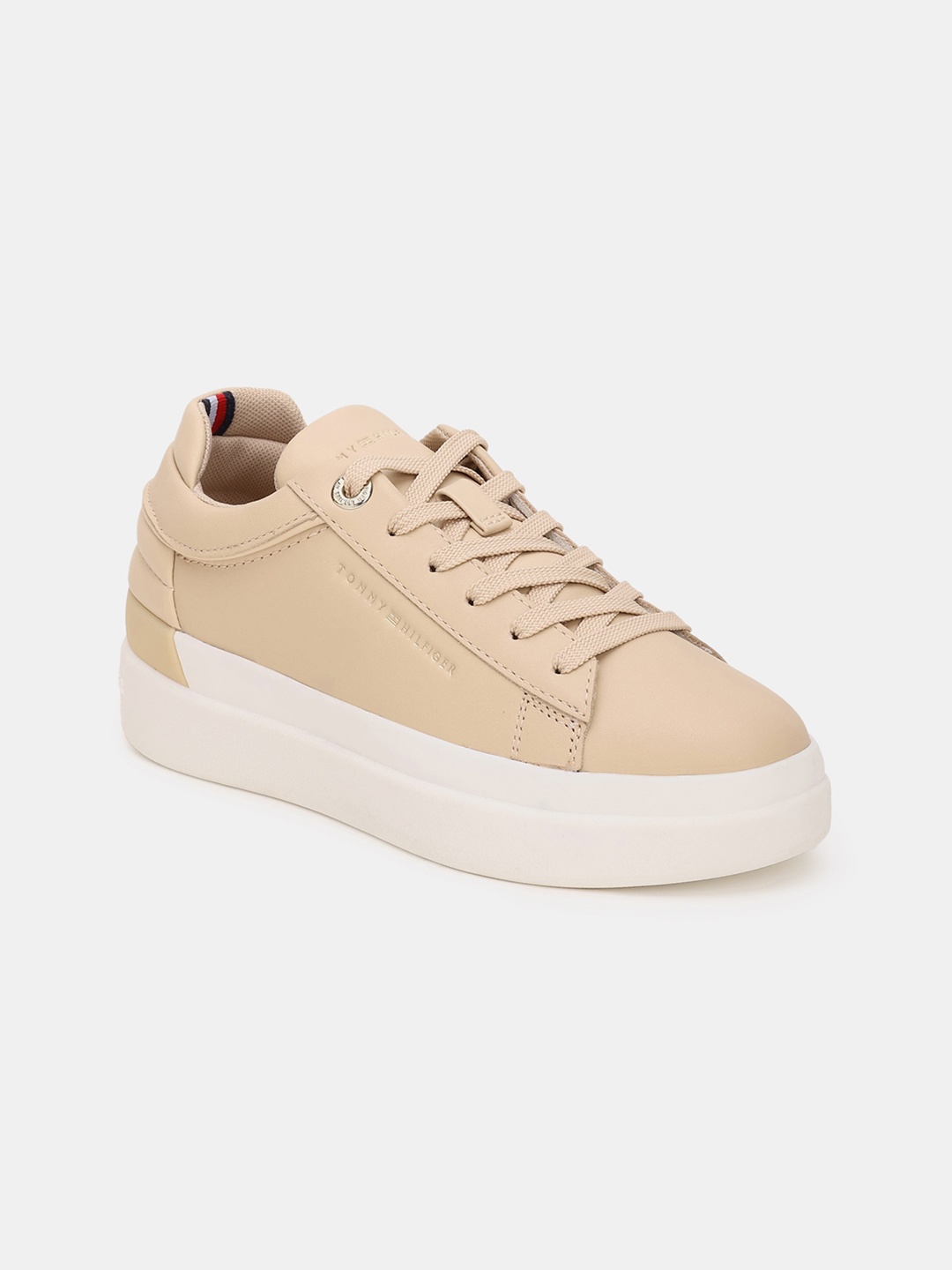 

Tommy Hilfiger Women Leather Sneakers, Beige