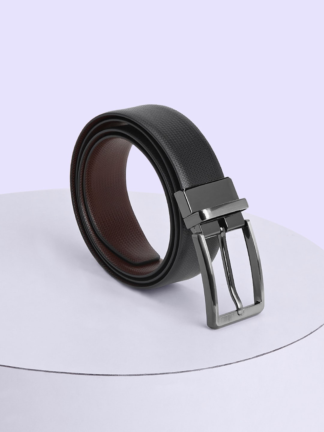 

BYFORD by Pantaloons Men Textured Leather Formal Belt, Black