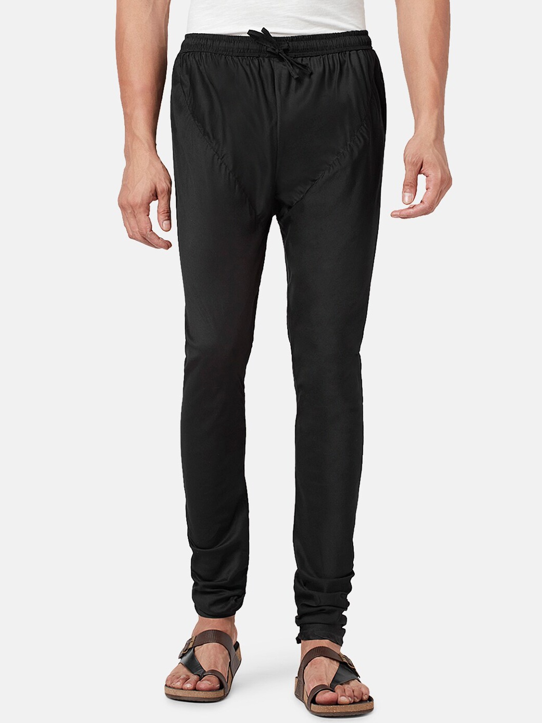 

indus route by Pantaloons Men Mid-Rise Straight-Fit Churidar, Black
