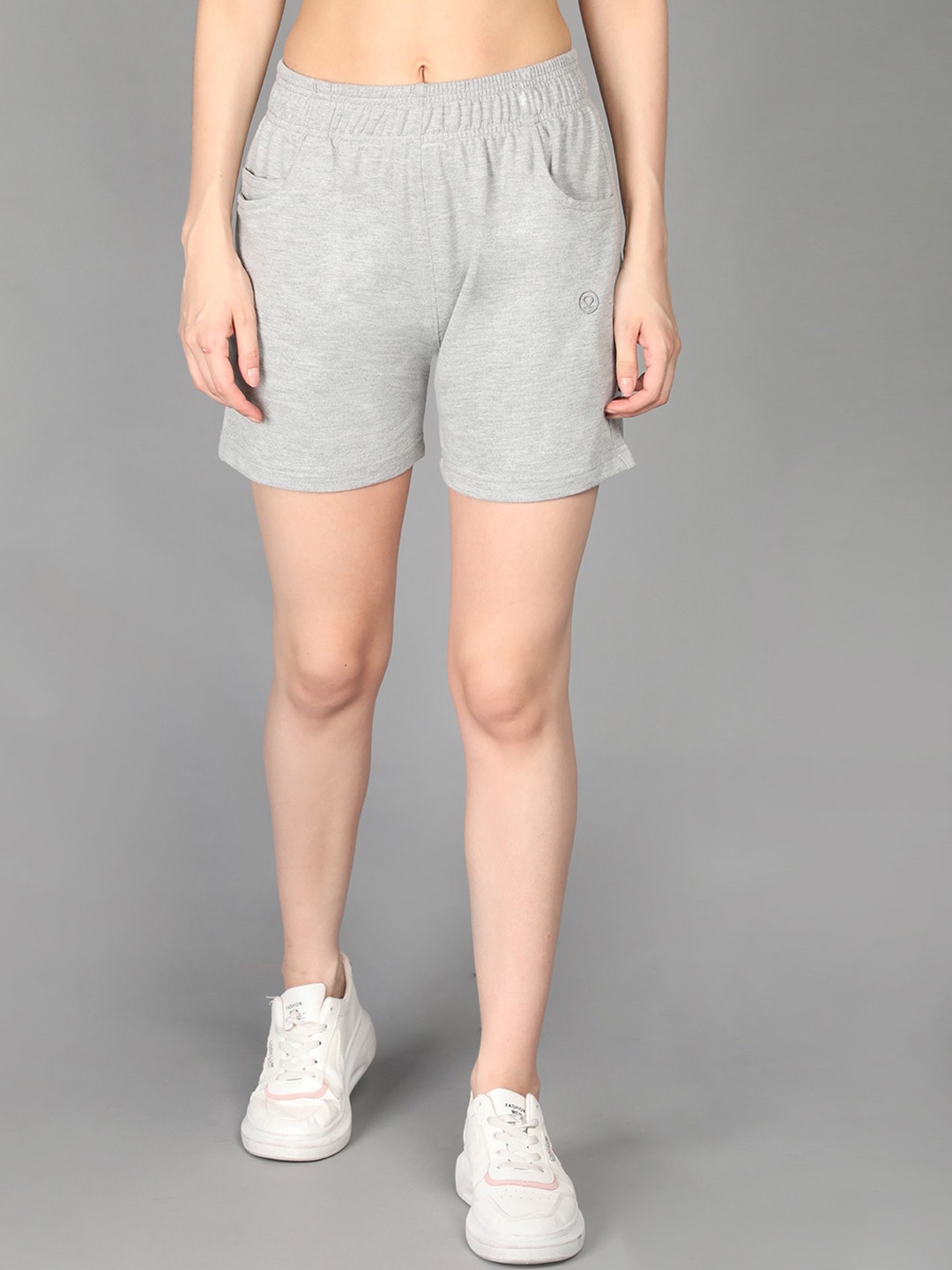 

CHKOKKO Women Regular Fit Shorts, Grey