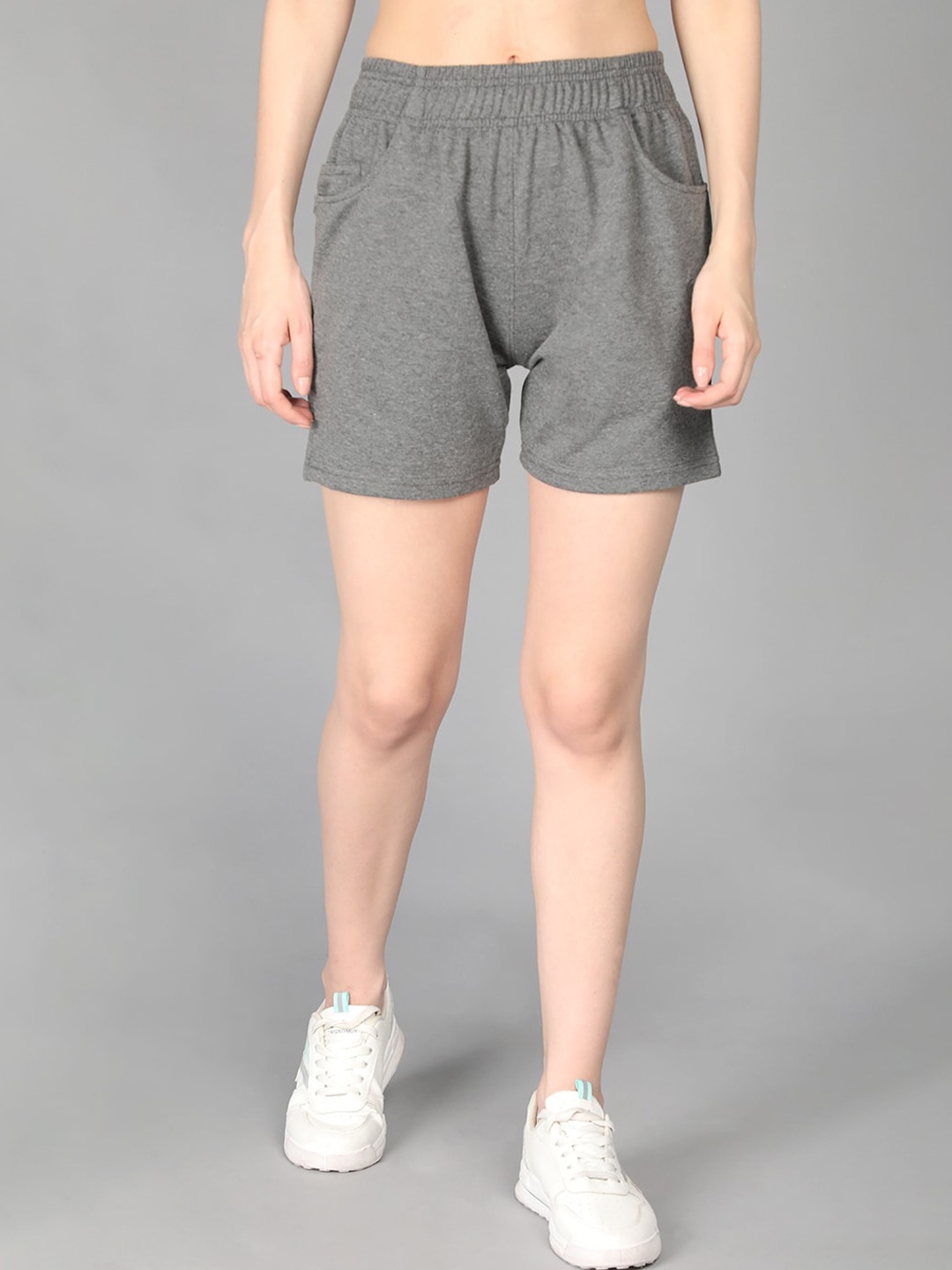 

CHKOKKO Women Cotton Sports Shorts, Charcoal