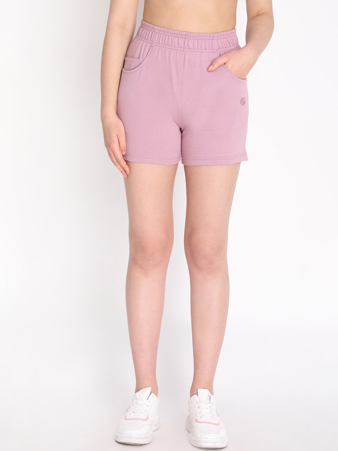 

CHKOKKO Women Cotton Casual Shorts, Pink