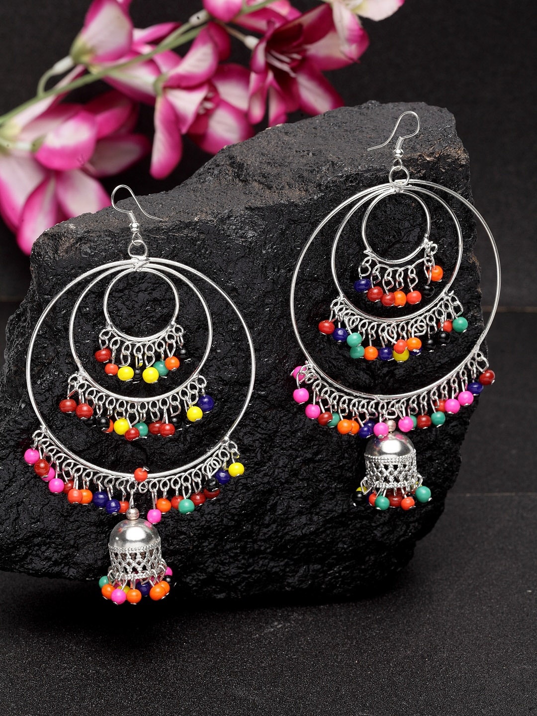 

Moedbuille Silver-Plated Contemporary Drop Earrings