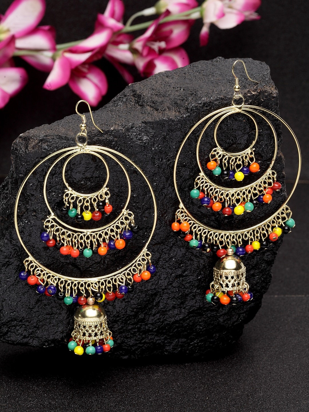 

Moedbuille Gold Plated Classic Drop Earrings, Orange
