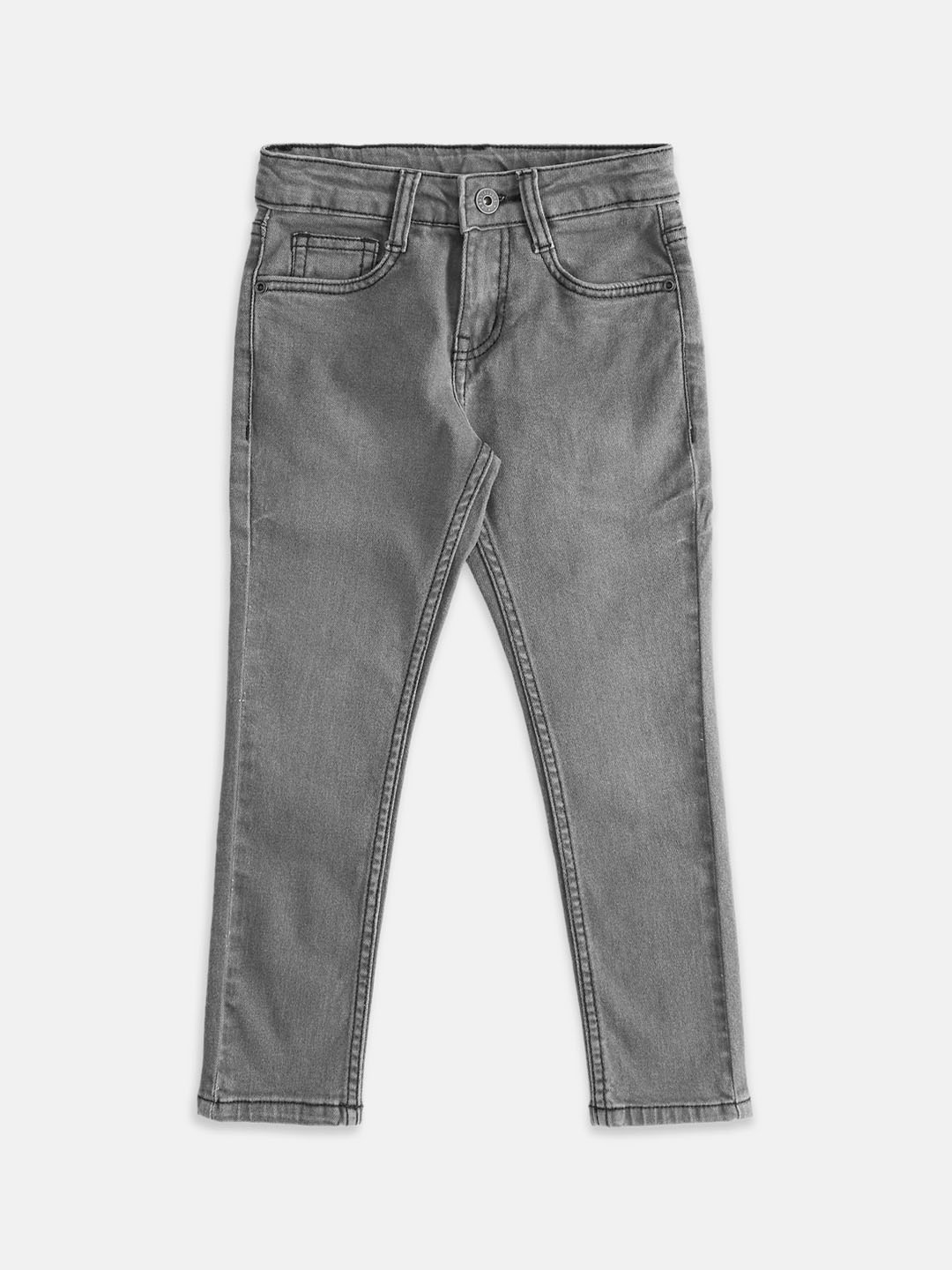 

Pantaloons Junior Boys Light Faded Cotton Jeans, Grey